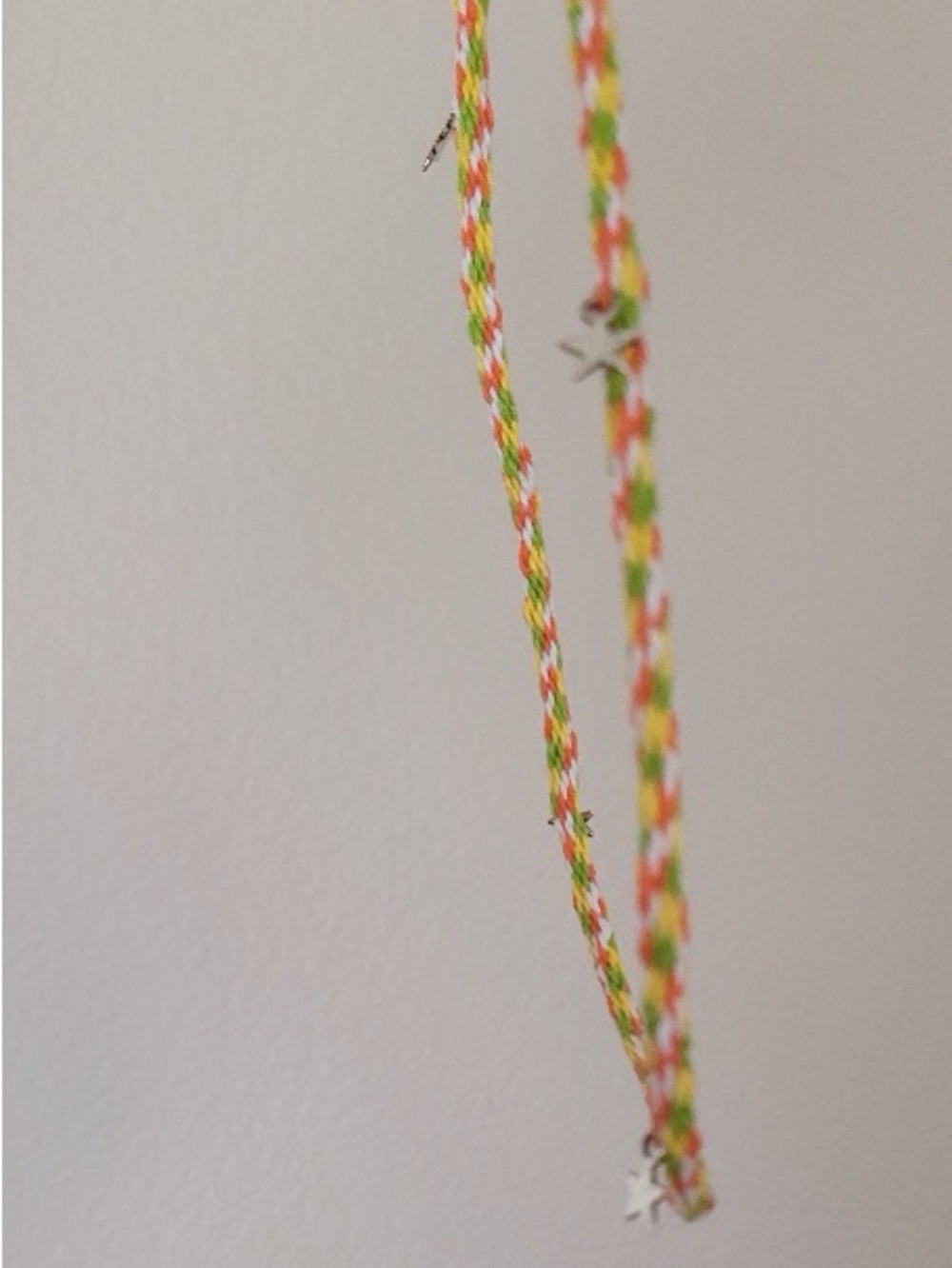 Handmade Braided Star Charm Necklace in Yellow orange green white unisex - Picture 6 of 10